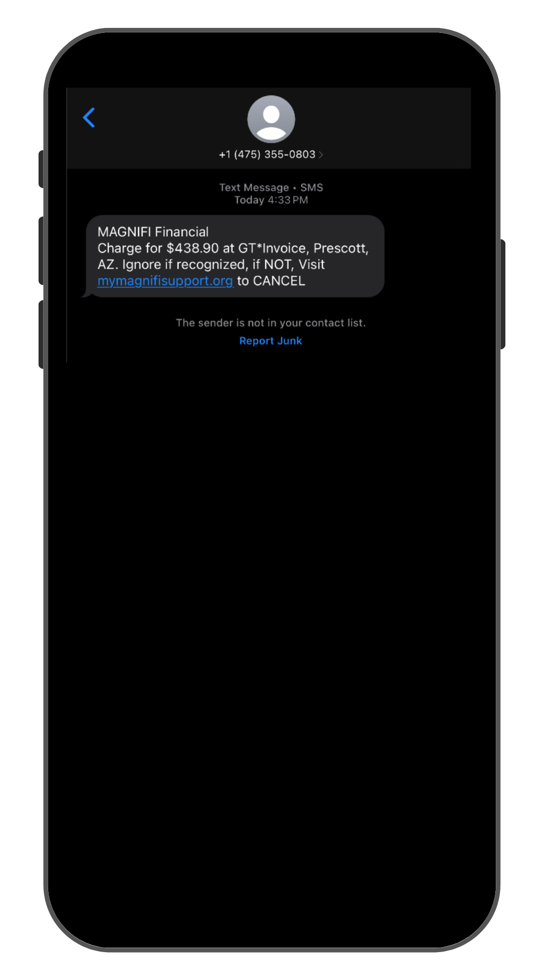 Magnifi Fraud Support Text Scam